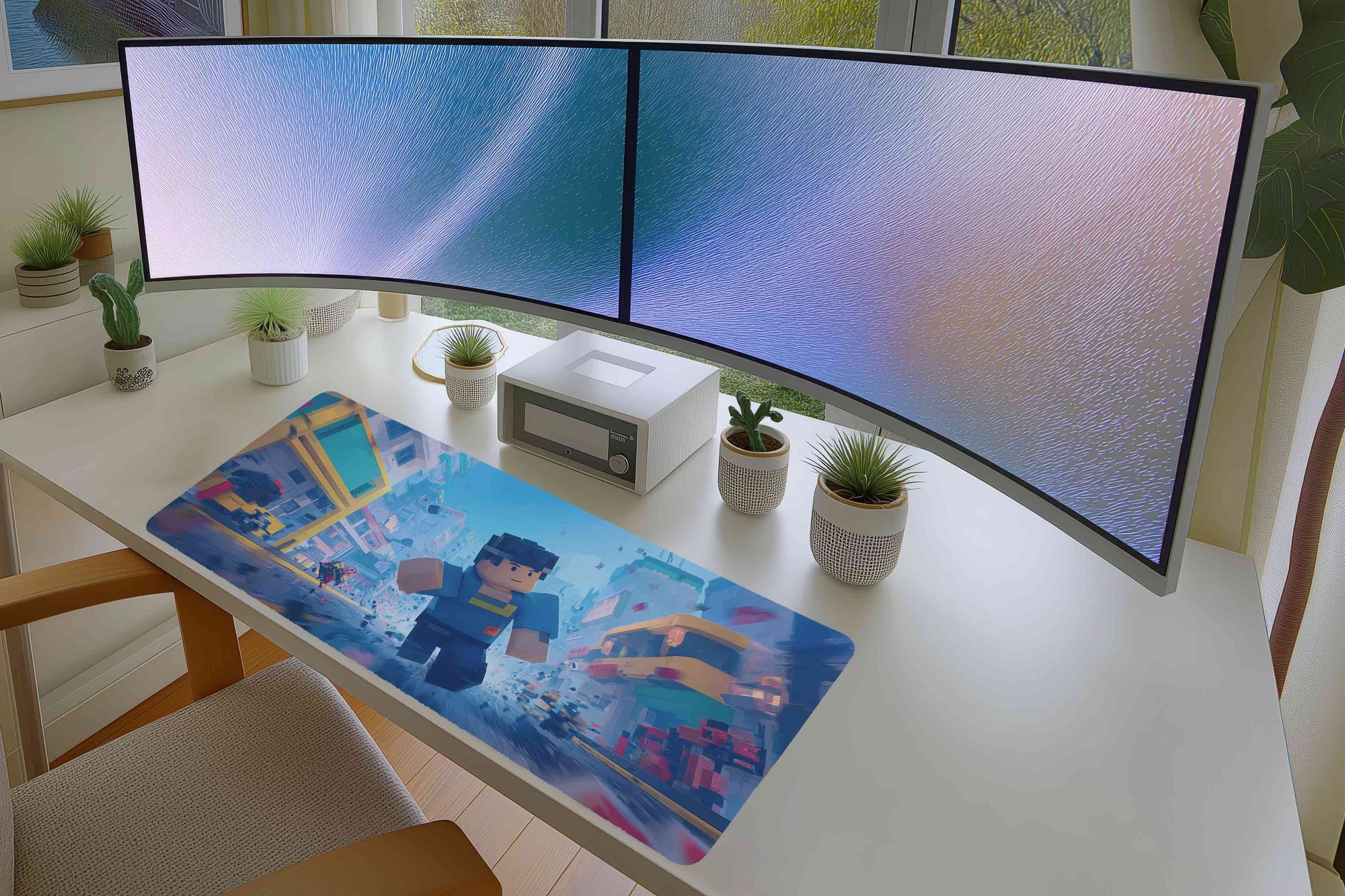 Pixel Runner Mousepad – Block Style Urban Escape Scene