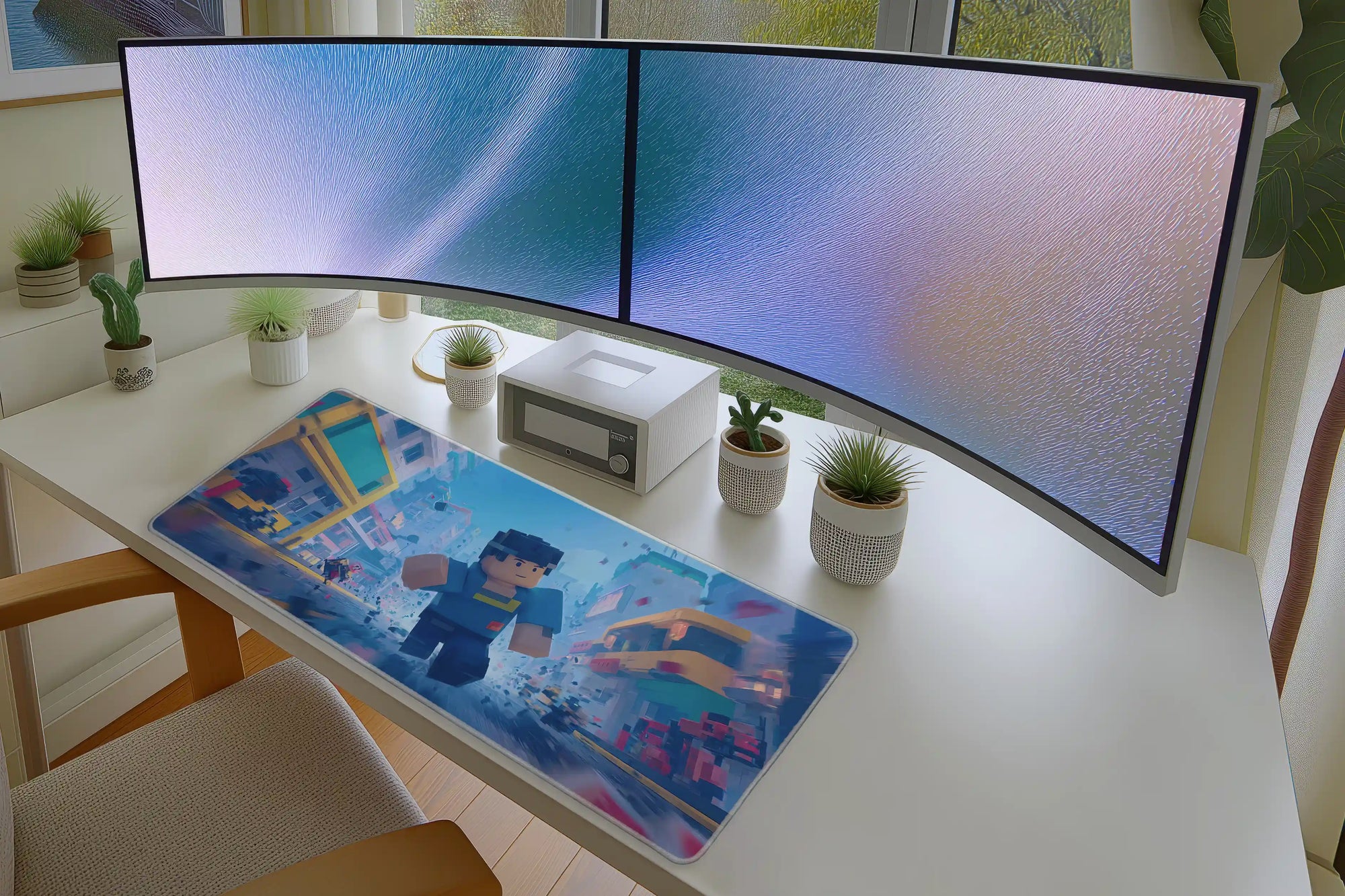 Pixel Runner Mousepad – Block Style Urban Escape Scene