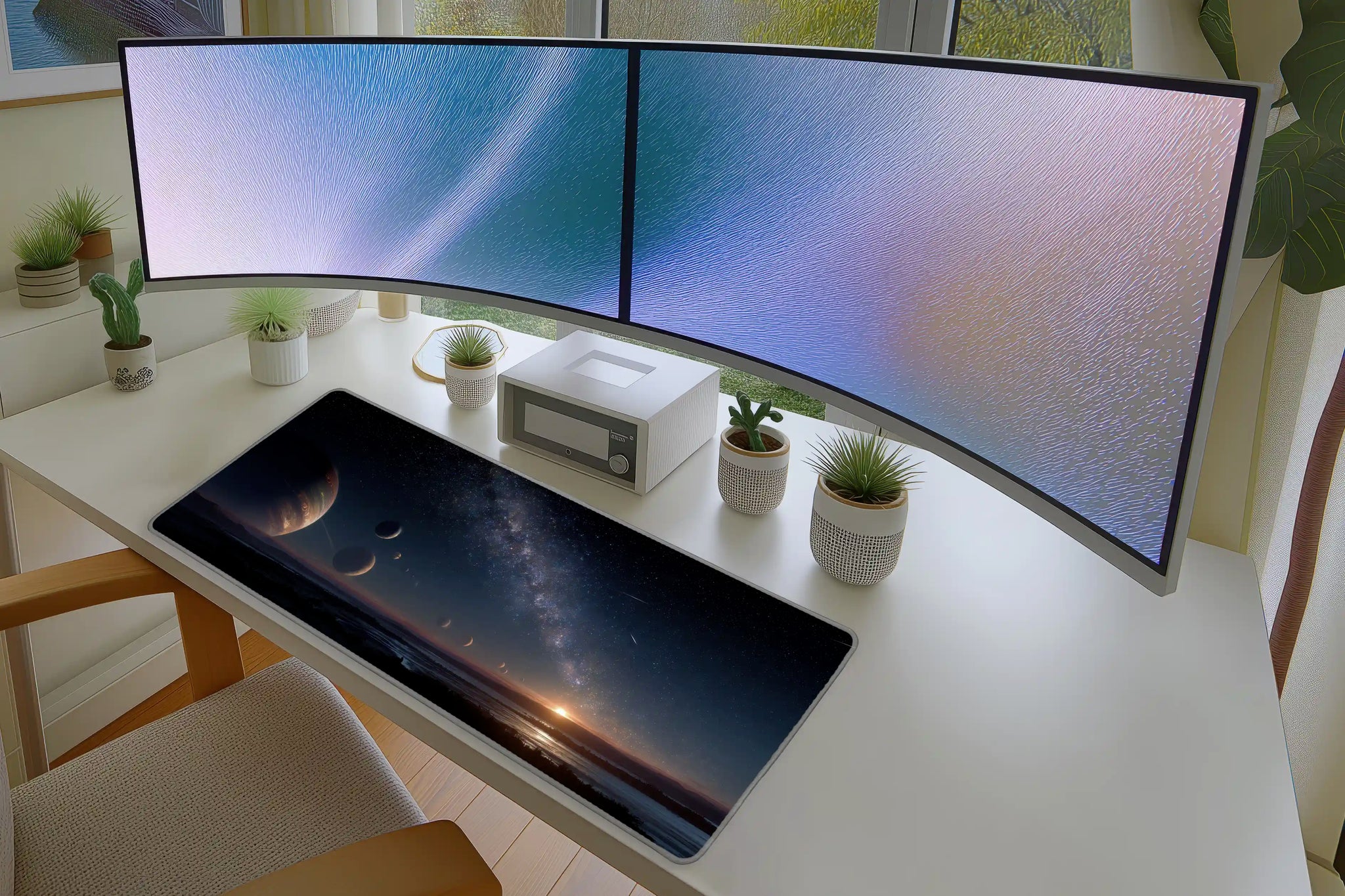 Planetary Sunrise Mousepad – Sci-Fi Galaxy Space Art