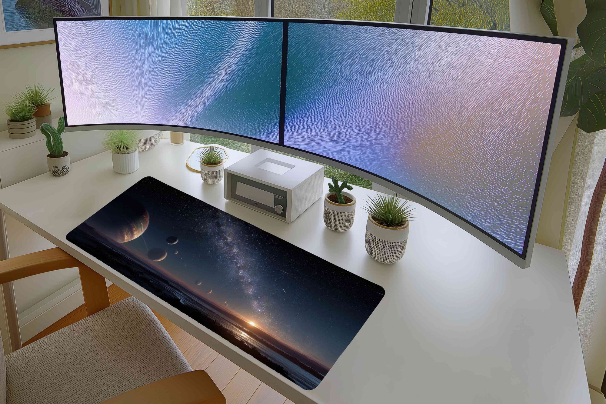 Planetary Sunrise Mousepad – Sci-Fi Galaxy Space Art