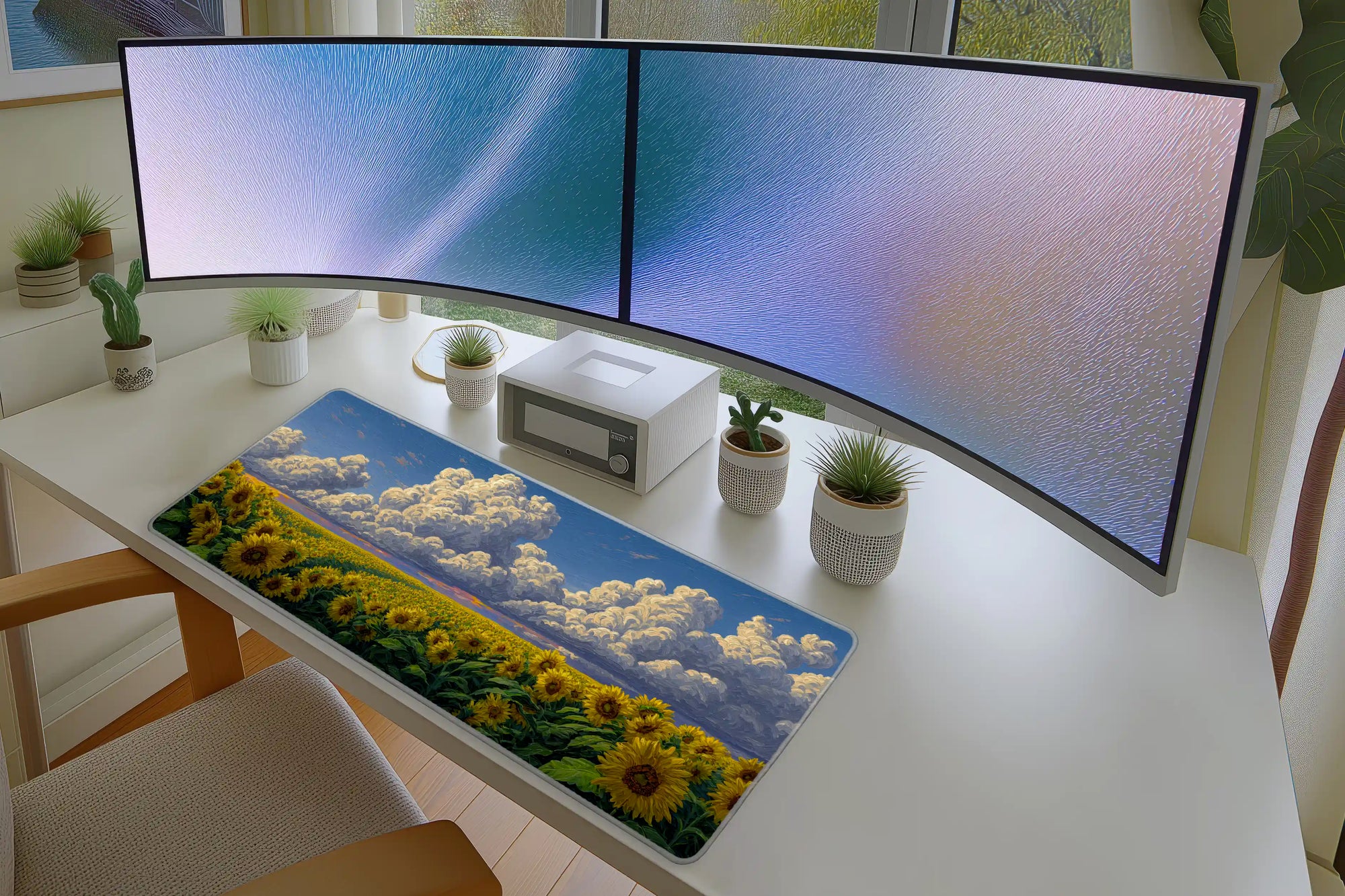 Sunflower Field Mousepad – Vibrant Floral Landscape Art