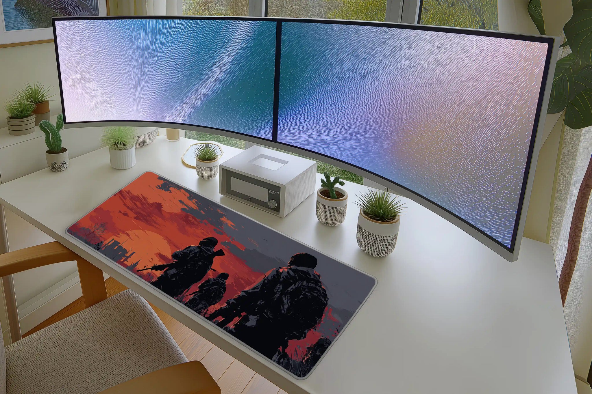 Apocalyptic Sunset Patrol Mousepad – Wasteland Warrior Art