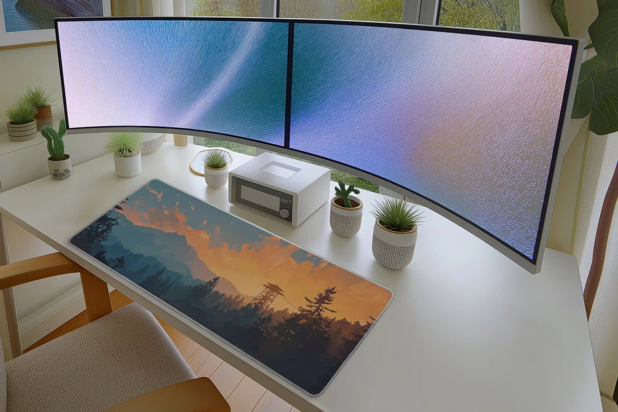 Mountain Sunset Lookout Mousepad – Firewatch Forest Art
