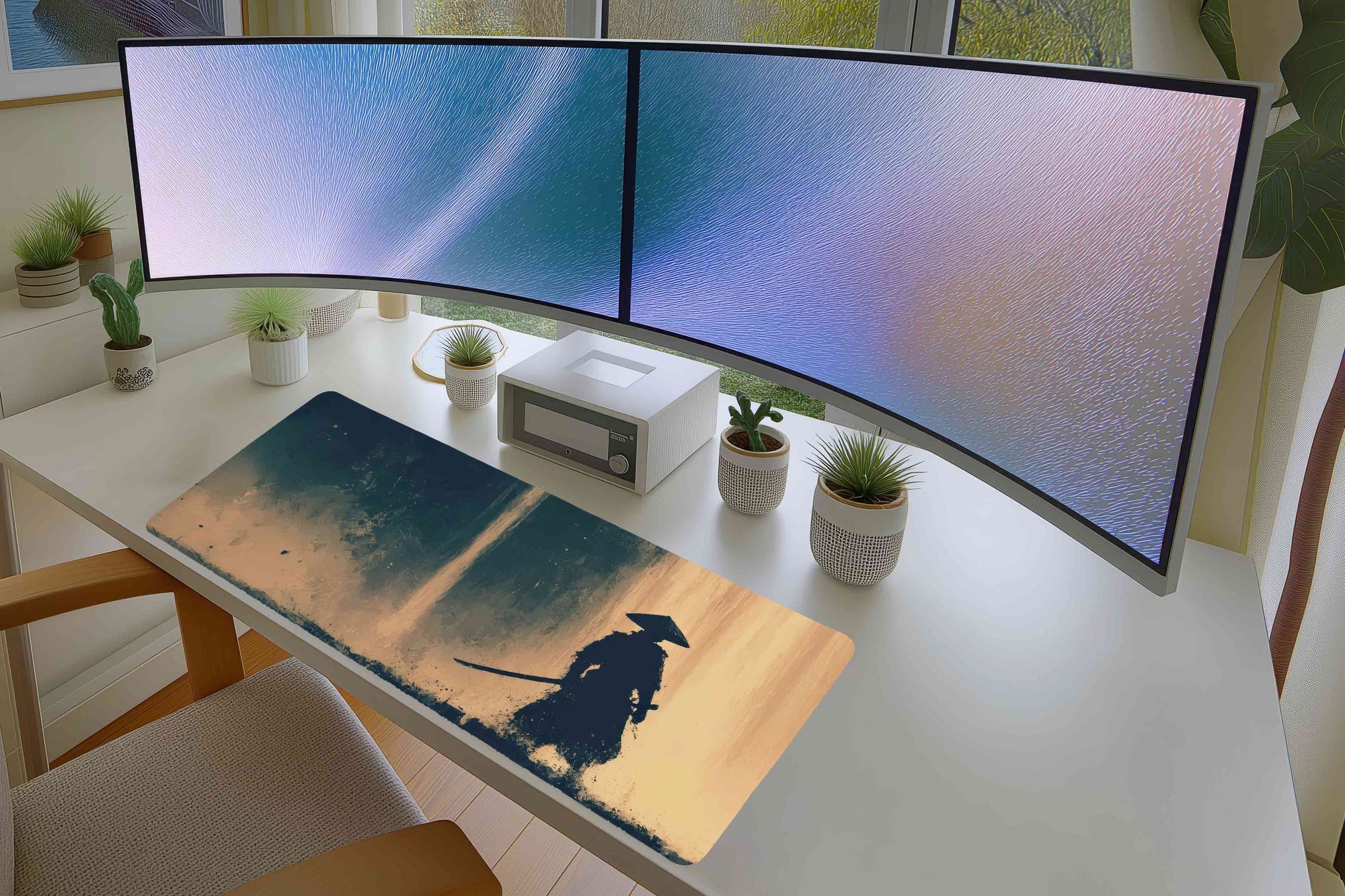 Samurai Warrior Silhouette Mousepad – Bold Zen Aesthetic