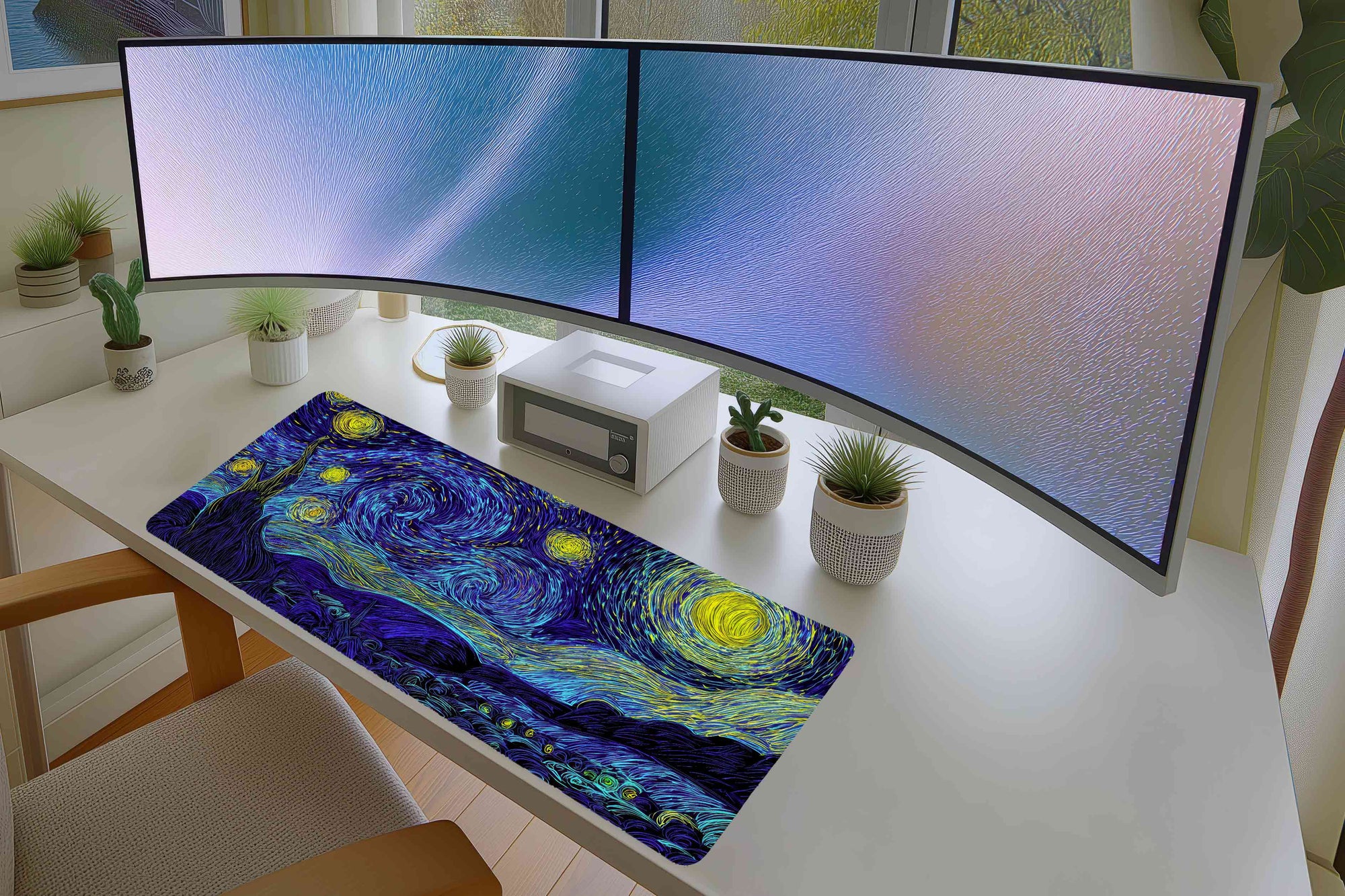 Starry Night Swirl Mousepad – Vivid Van Gogh Style Art