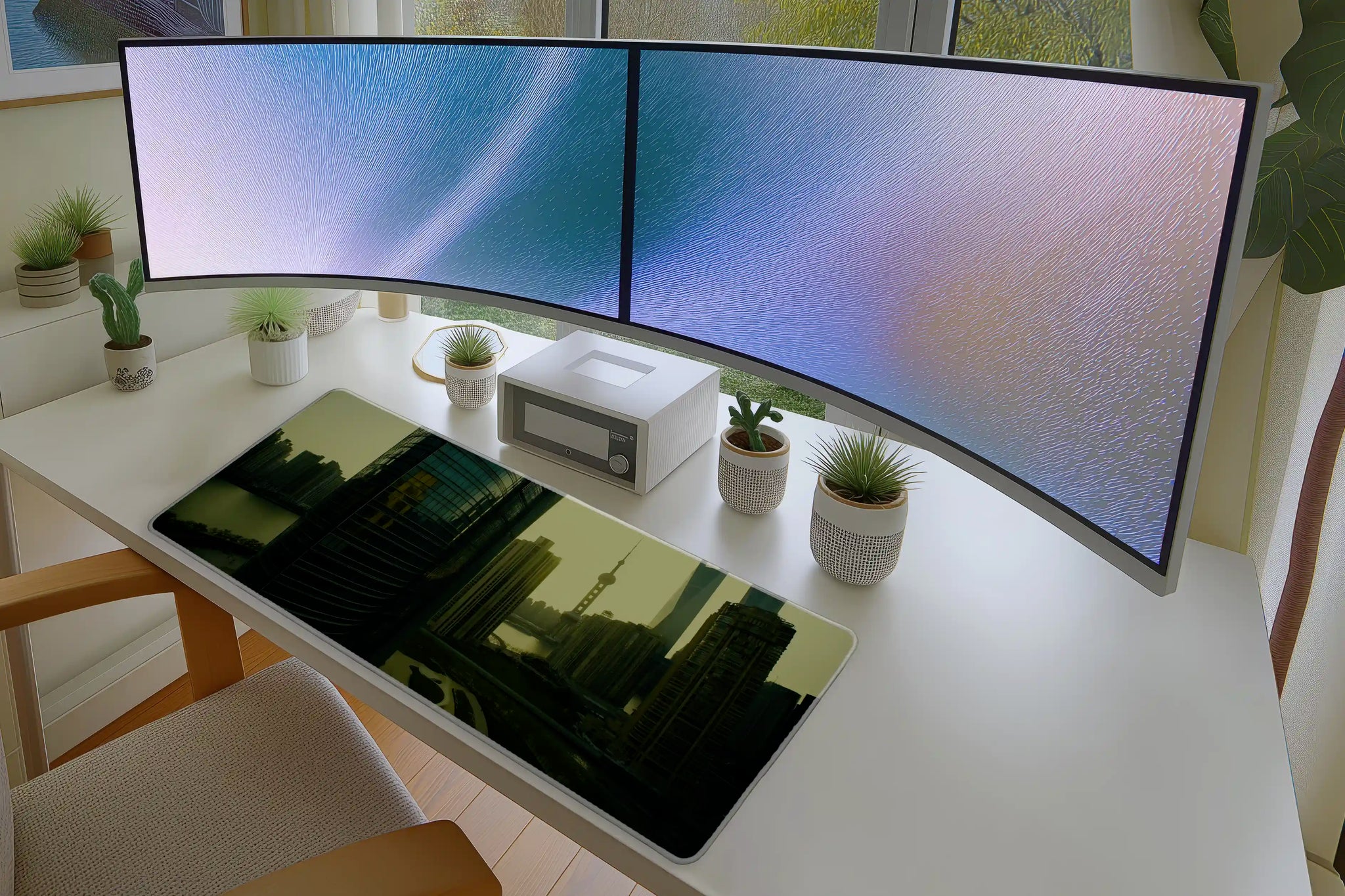 Shanghai City Skyline at Sunset Mousepad