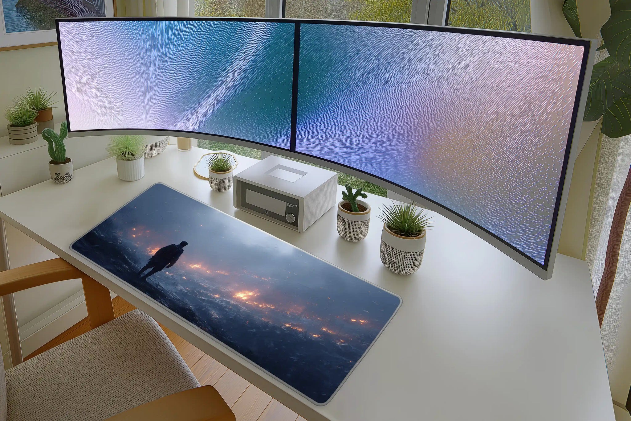 Stormfront Blaze Mousepad – Soldier in Fiery Warzone Art