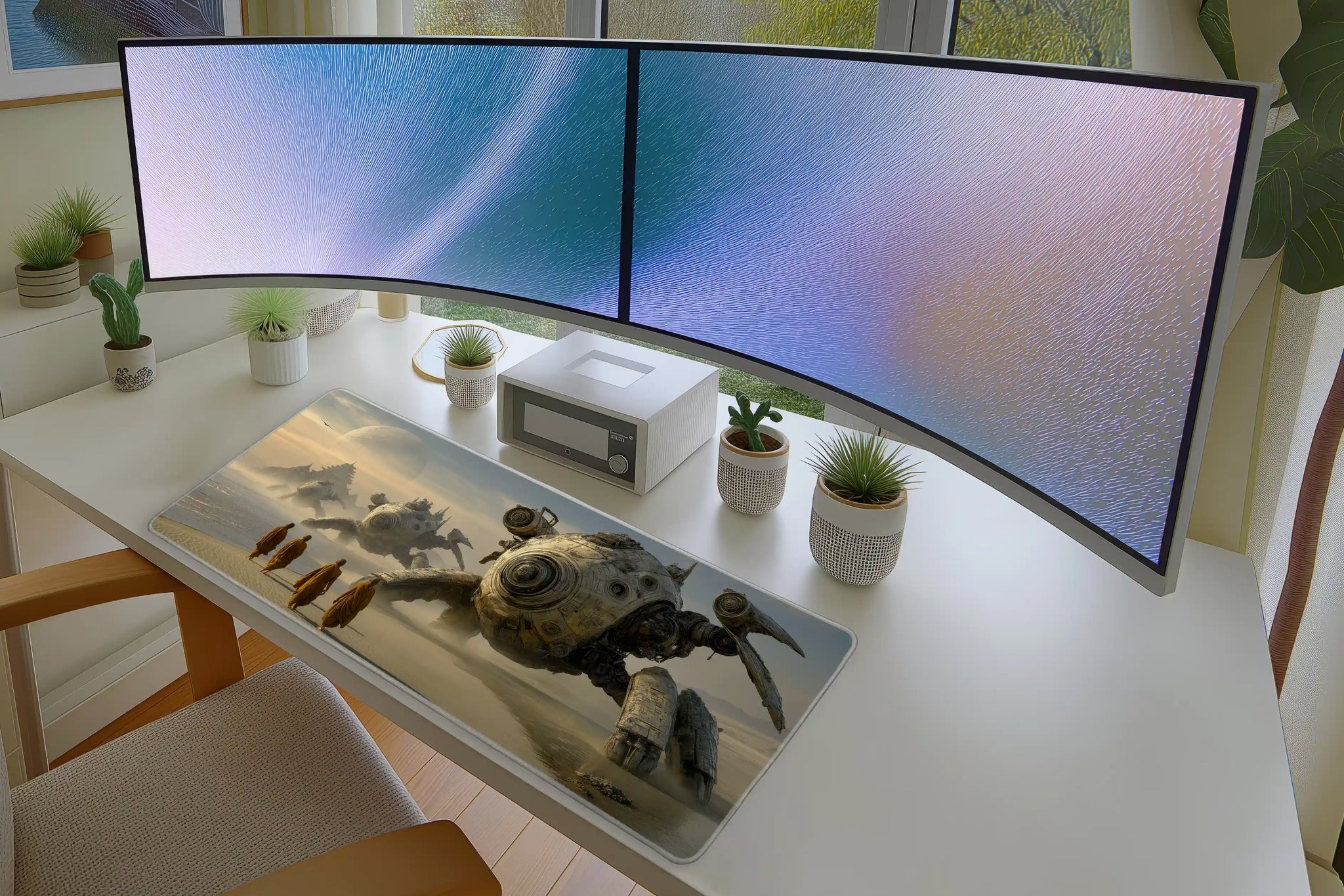 Ancient Mecha Desert Mousepad – Futuristic Fantasy Art