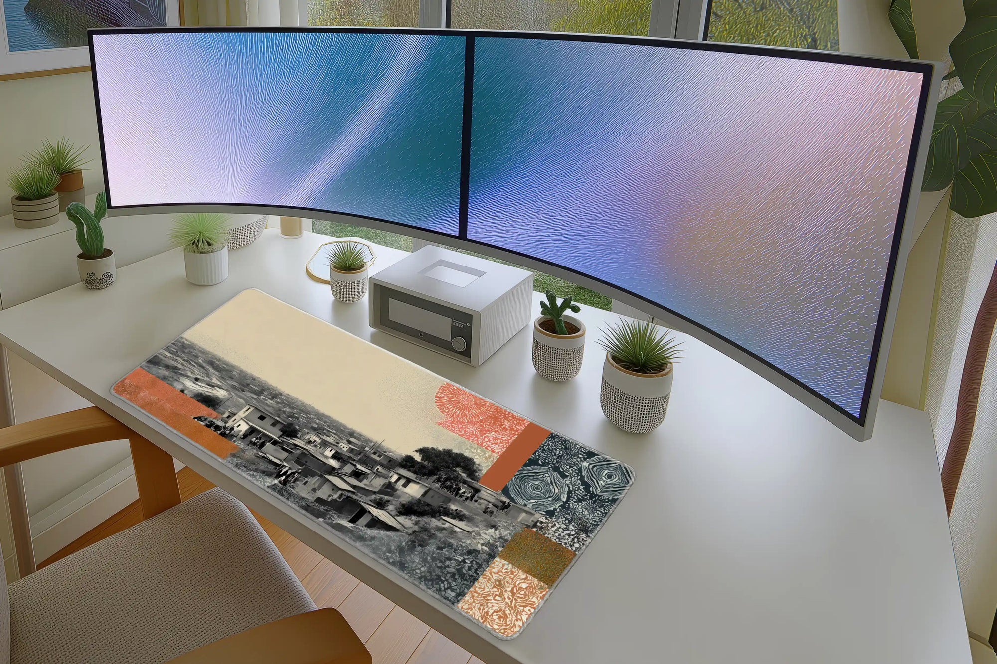 Abstract Urban Landscape Collage Mousepad