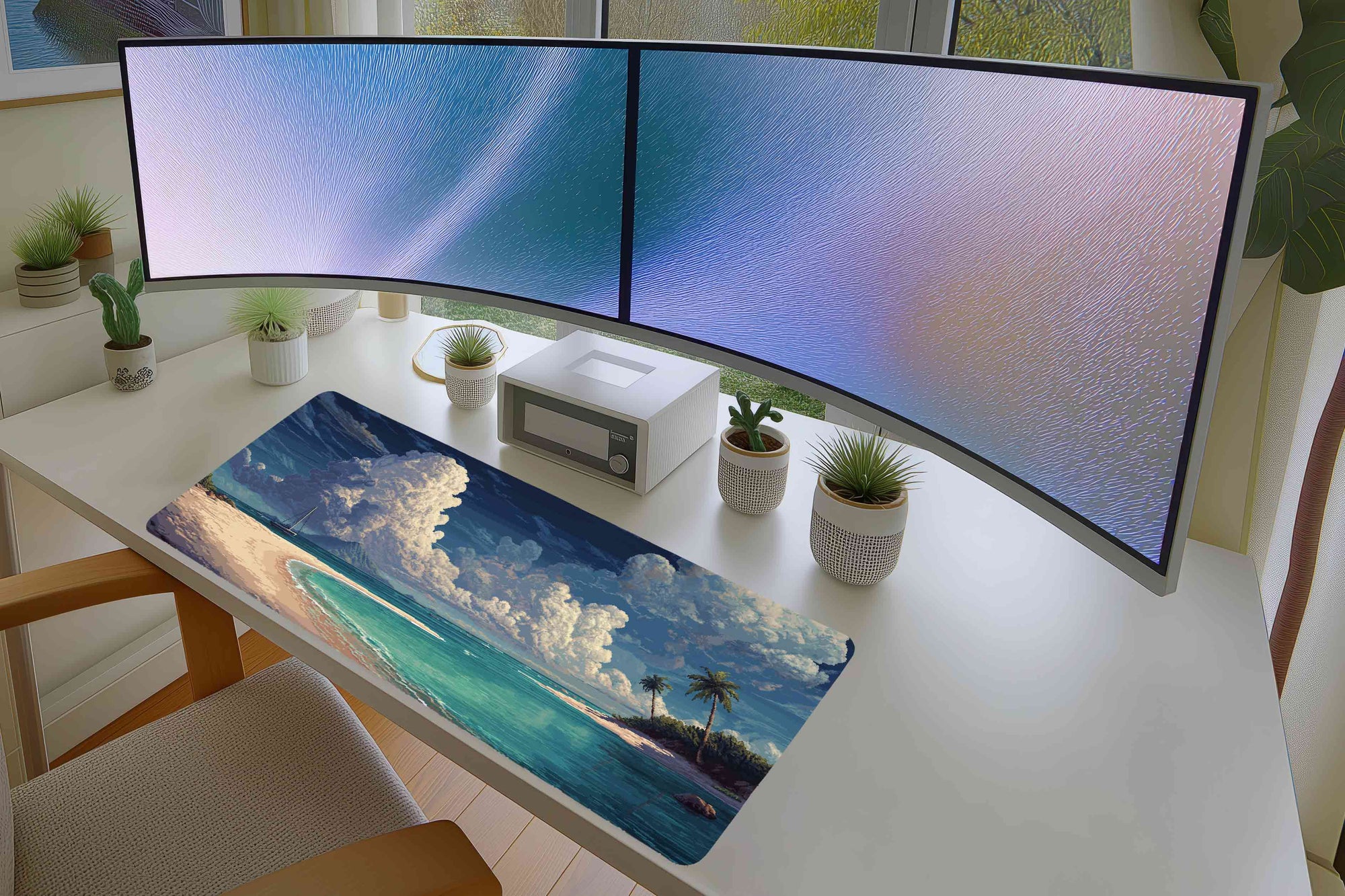 Tropical Pixel Beach Mousepad – Ocean Breeze Vibes
