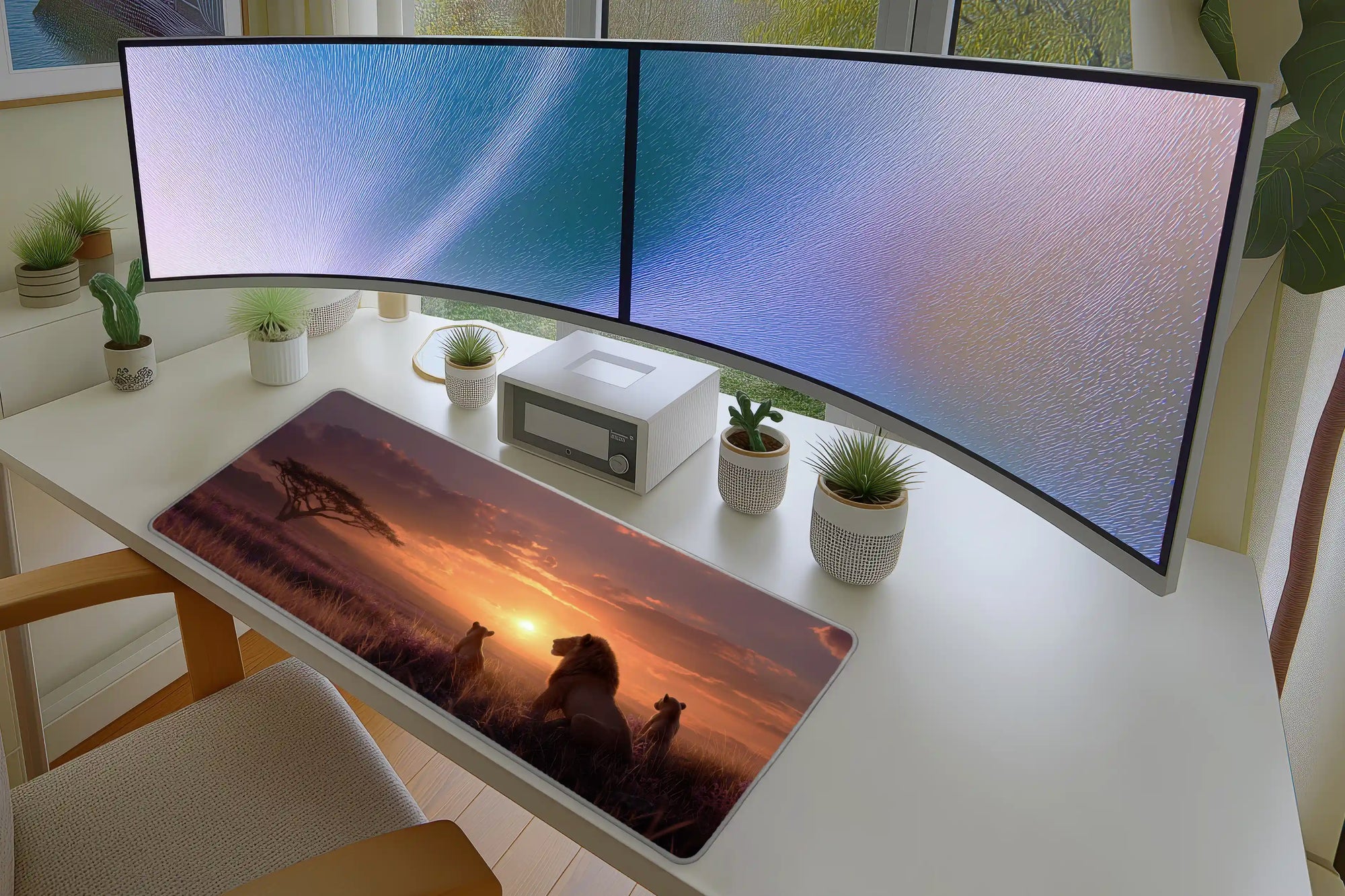 Lion Family at Sunset Mousepad – Majestic Safari Scene