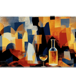 Abstract 36x16in custom desk mat, stitched edge – Print My Pad