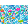 Y2K Aqua Sticker desk mat artwork in a wide product view