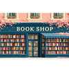 Cherry Blossom Bookshop – Blue Storefront desk mat and mouse pad by PrintMyPad
