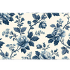 Wide view of the Blue Botanical Floral desk mat featuring vintage blue roses, leafy branches, blossoms and butterflies