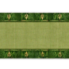 Green botanical desk mat with fern and leaf borders, warm golden accents and an open sage center