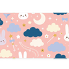 Cute Bunny Cloud – Pink Kawaii Rabbit desk mat and mouse pad by PrintMyPad