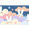 Kawaii Bunny Clouds – Pastel Rabbit desk mat and mouse pad by PrintMyPad