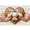 Kawaii Bunny Heart – Pink Bow Rabbit desk mat and mouse pad by PrintMyPad