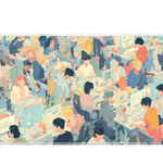 Abstract 36x16in custom desk mat, stitched edge – Print My Pad