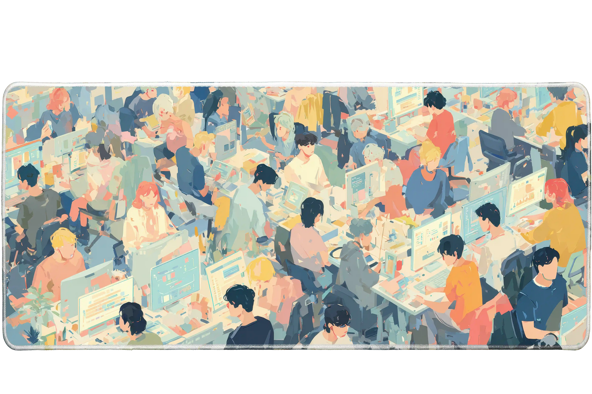 Abstract 36x16in custom desk mat, stitched edge – Print My Pad