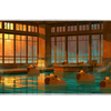 Capybara Hot Spring – Wooden Tub desk mat and mouse pad by PrintMyPad