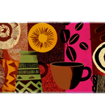 Pattern 36x16in custom mouse mat featuring vibrant coffee and pottery art design, stitched edge – PrintMyPad