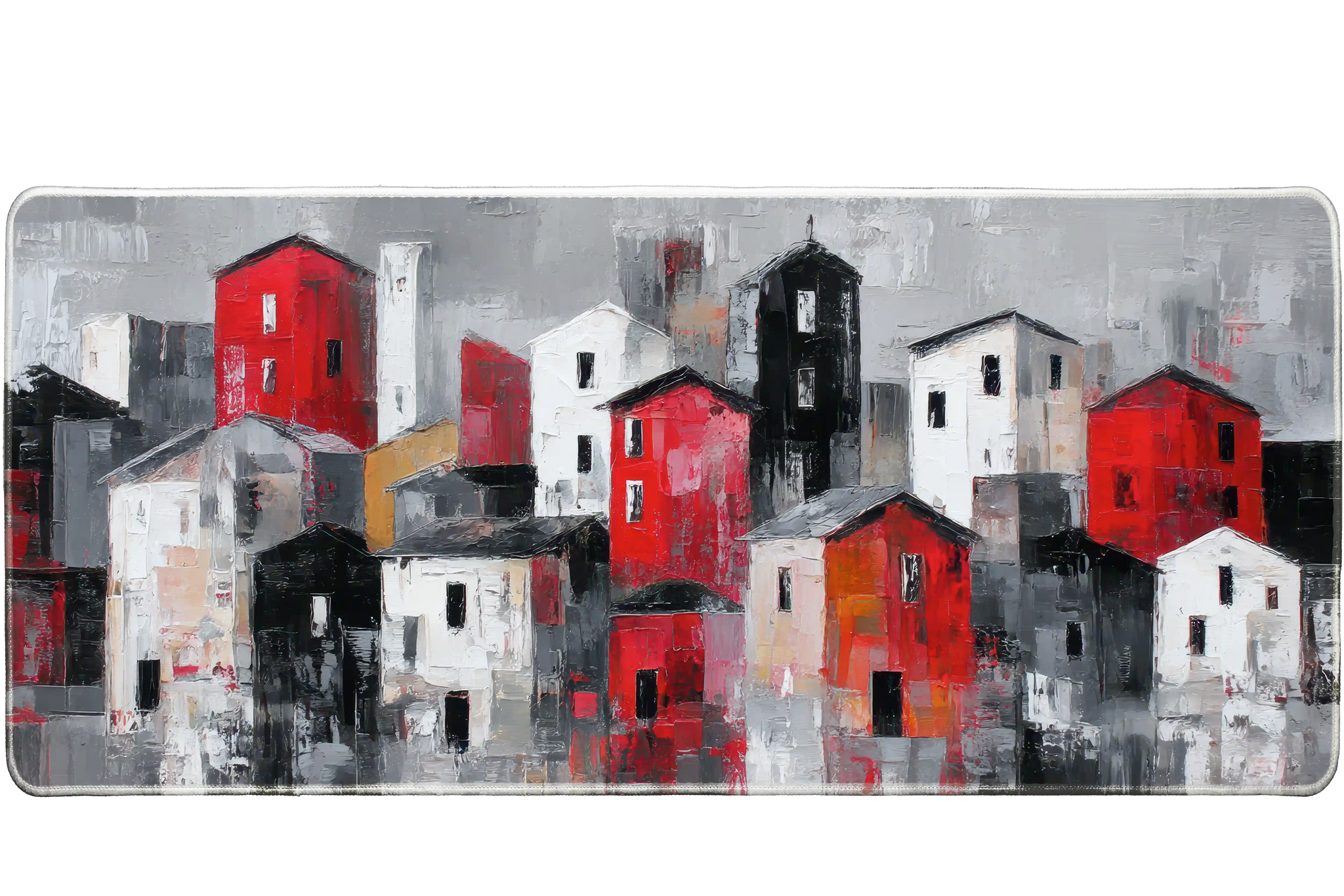 Abstract 36x16in custom desk mat, non-slip rubber base – Print My Pad