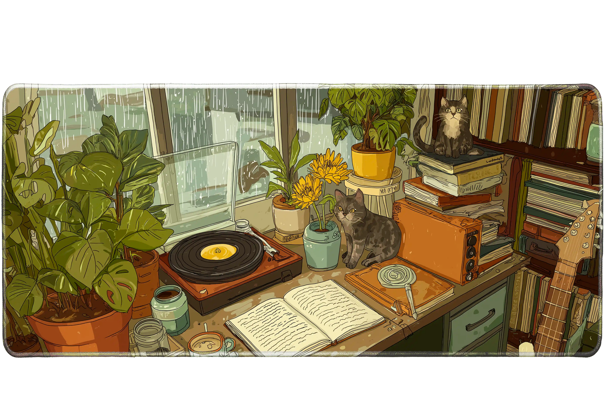 Aesthetic 90x40cm custom deskmat, non-slip rubber base – Print My Pad