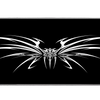 Extended mouse pad featuring the full black and white cyber tribal wings design for work or gaming