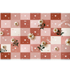 Pink Checker Daisy – Heart Floral Pattern desk mat and mouse pad by PrintMyPad