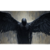 Fantasy 90x40cm custom desk mat featuring dark angel with outstretched wings in moody tones, non-slip rubber – Print My Pad