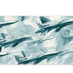 Cars 36x16in custom mouse pad featuring fighter jet artwork, stitched edge – PrintMyPad