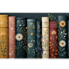 Embroidered Bookshelf – Vintage Spines desk mat and mouse pad by PrintMyPad