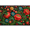 Faux Embroidery Floral desk mat artwork in a wide product view
