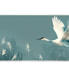 Animals 36x16in custom mouse pad featuring elegant crane in flight over reeds, non-slip base – PrintMyPad