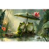 Frog Pond – Lotus Leaf Umbrella desk mat and mouse pad by PrintMyPad