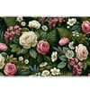 Vintage Garden Floral – Green Fern Rose desk mat and mouse pad by PrintMyPad