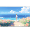 Anime 36x16in custom desk mat, stitched edge – Print My Pad
