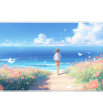 Anime 36x16in custom desk mat, stitched edge – Print My Pad
