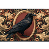 Gothic Raven Portrait desk mat artwork in a wide product view