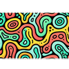Extended mouse pad featuring the full retro groovy colorful blob pattern design for work or gaming