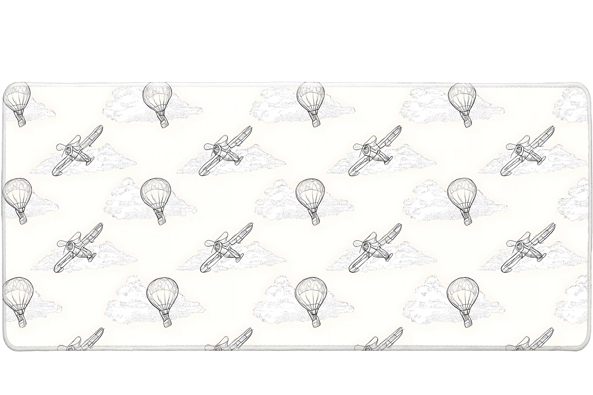 Pattern 36x16in custom deskmat, stitched edge – PrintMyPad
