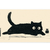 Black Cat Study – Minimal Book Lover desk mat and mouse pad by PrintMyPad