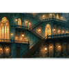 Gothic Library Hall – Lantern Stairs desk mat and mouse pad by PrintMyPad