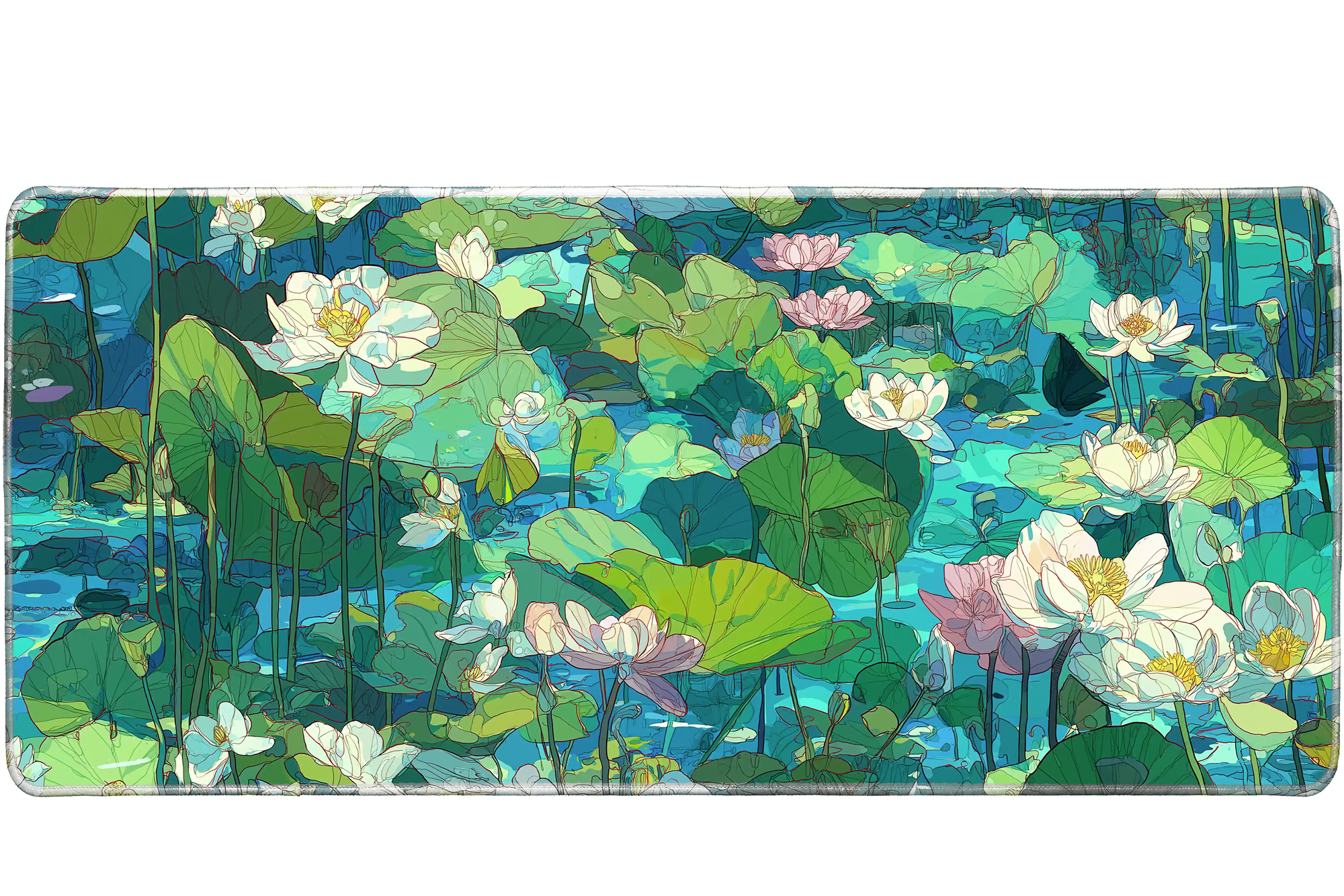 Pattern 36x16in custom deskmat, stitched edge – PrintMyPad