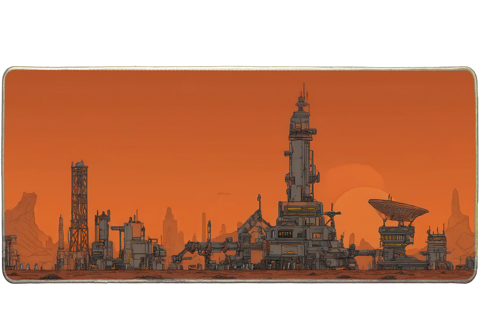 Sci-fi 90x40cm custom desk mat with stitched edge – PrintMyPad
