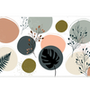 Minimalist Botanical desk mat artwork in a wide product view