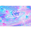 Pastel Y2K heart planet butterfly desk mat shown in its wide-format artwork view