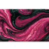 Pink and Black Marble Swirl Abstract desk mat artwork in a wide product view